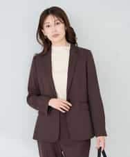 KBDLB13129 a.v.v(アー・ヴェ・ヴェ) 【洗える/イージーケア/ストレッチ】パウダーツイルテーラードジャケット ネイビー