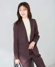 KBDLB13129 a.v.v(アー・ヴェ・ヴェ) 【洗える/イージーケア/ストレッチ】パウダーツイルテーラードジャケット ネイビー