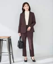 KBDLB13129 a.v.v(アー・ヴェ・ヴェ) 【洗える/イージーケア/ストレッチ】パウダーツイルテーラードジャケット ネイビー