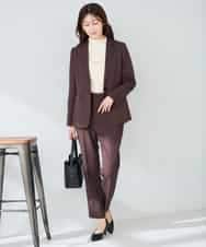 KBDLB13129 a.v.v(アー・ヴェ・ヴェ) 【洗える/イージーケア/ストレッチ】パウダーツイルテーラードジャケット ネイビー