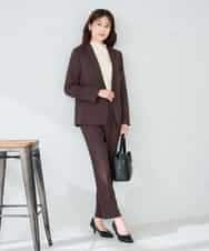 KBDLB13129 a.v.v(アー・ヴェ・ヴェ) 【洗える/イージーケア/ストレッチ】パウダーツイルテーラードジャケット ネイビー