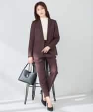 KBDLB13129 a.v.v(アー・ヴェ・ヴェ) 【洗える/イージーケア/ストレッチ】パウダーツイルテーラードジャケット ネイビー