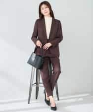 KBDLB13129 a.v.v(アー・ヴェ・ヴェ) 【洗える/イージーケア/ストレッチ】パウダーツイルテーラードジャケット ネイビー