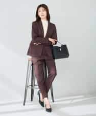 KBDLB13129 a.v.v(アー・ヴェ・ヴェ) 【洗える/イージーケア/ストレッチ】パウダーツイルテーラードジャケット ネイビー