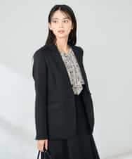 KBDLB13129 a.v.v(アー・ヴェ・ヴェ) 【洗える/イージーケア/ストレッチ】パウダーツイルテーラードジャケット ネイビー