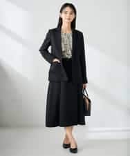 KBDLB13129 a.v.v(アー・ヴェ・ヴェ) 【洗える/イージーケア/ストレッチ】パウダーツイルテーラードジャケット ネイビー