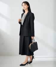 KBDLB13129 a.v.v(アー・ヴェ・ヴェ) 【洗える/イージーケア/ストレッチ】パウダーツイルテーラードジャケット ネイビー