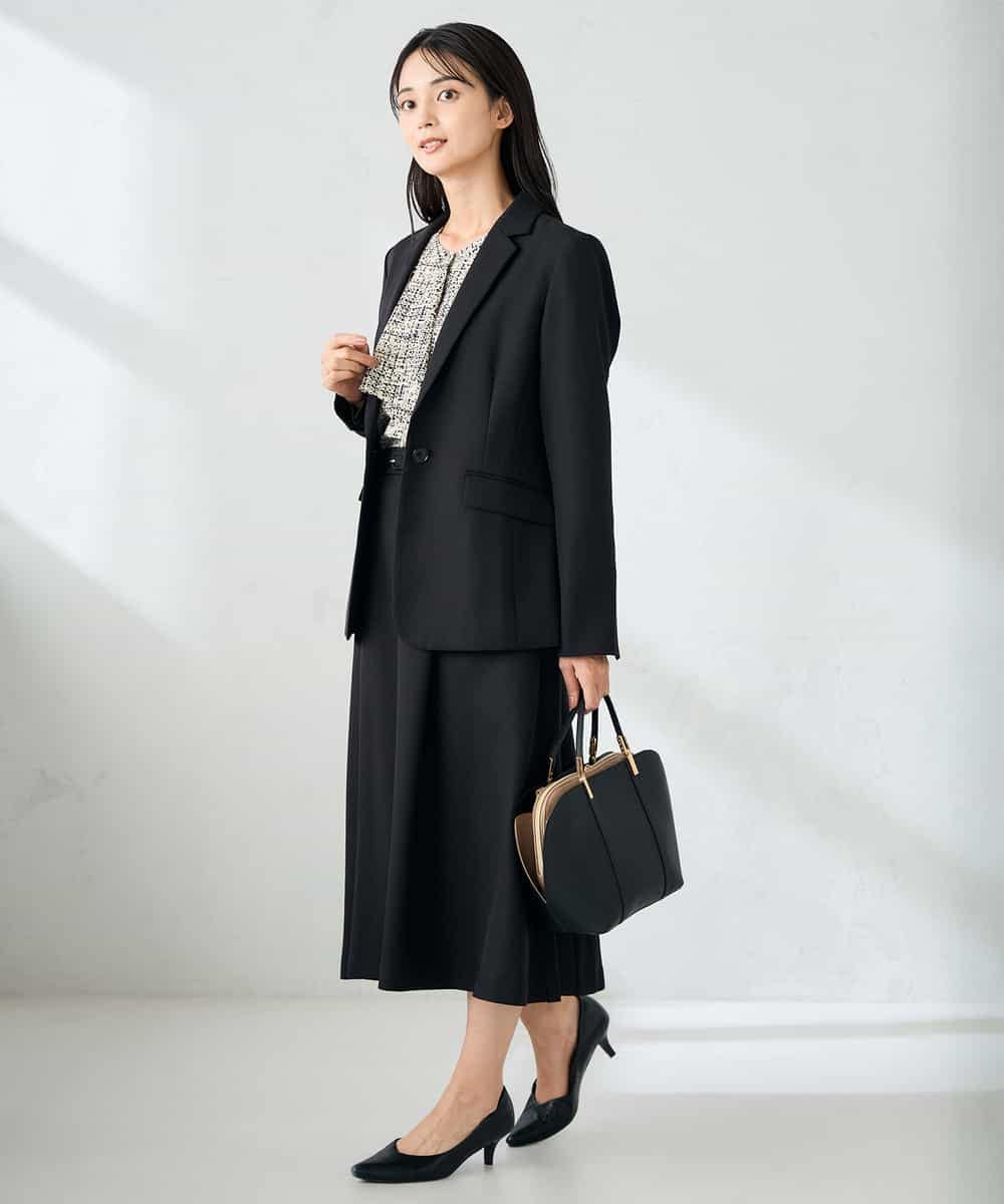 KBDLB13129 a.v.v(アー・ヴェ・ヴェ) 【洗える/イージーケア/ストレッチ】パウダーツイルテーラードジャケット ネイビー