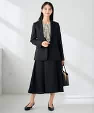 KBDLB13129 a.v.v(アー・ヴェ・ヴェ) 【洗える/イージーケア/ストレッチ】パウダーツイルテーラードジャケット ネイビー