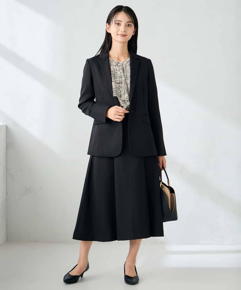 KBDLB13129 a.v.v(アー・ヴェ・ヴェ) 【洗える/イージーケア/ストレッチ】パウダーツイルテーラードジャケット ネイビー