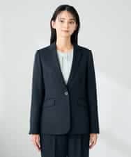 KBDLB13129 a.v.v(アー・ヴェ・ヴェ) 【洗える/イージーケア/ストレッチ】パウダーツイルテーラードジャケット ネイビー