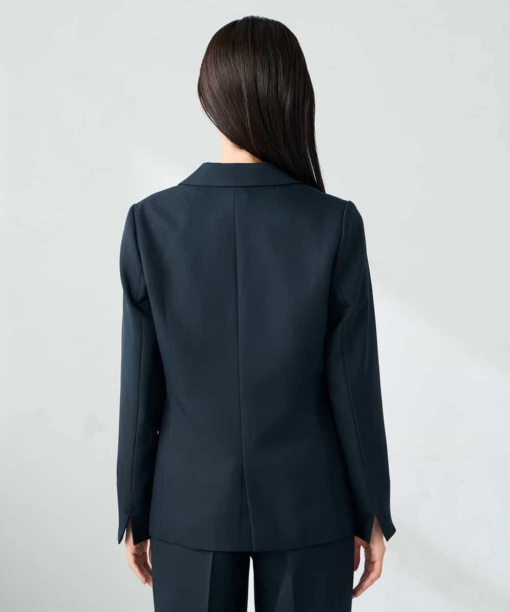 KBDLB13129 a.v.v(アー・ヴェ・ヴェ) 【洗える/イージーケア/ストレッチ】パウダーツイルテーラードジャケット ネイビー