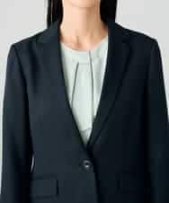 KBDLB13129 a.v.v(アー・ヴェ・ヴェ) 【洗える/イージーケア/ストレッチ】パウダーツイルテーラードジャケット ネイビー