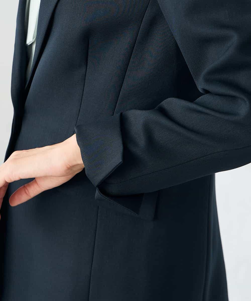 KBDLB13129 a.v.v(アー・ヴェ・ヴェ) 【洗える/イージーケア/ストレッチ】パウダーツイルテーラードジャケット ネイビー