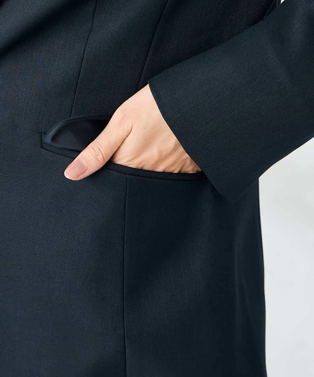 KBDLB13129 a.v.v(アー・ヴェ・ヴェ) 【洗える/イージーケア/ストレッチ】パウダーツイルテーラードジャケット ネイビー