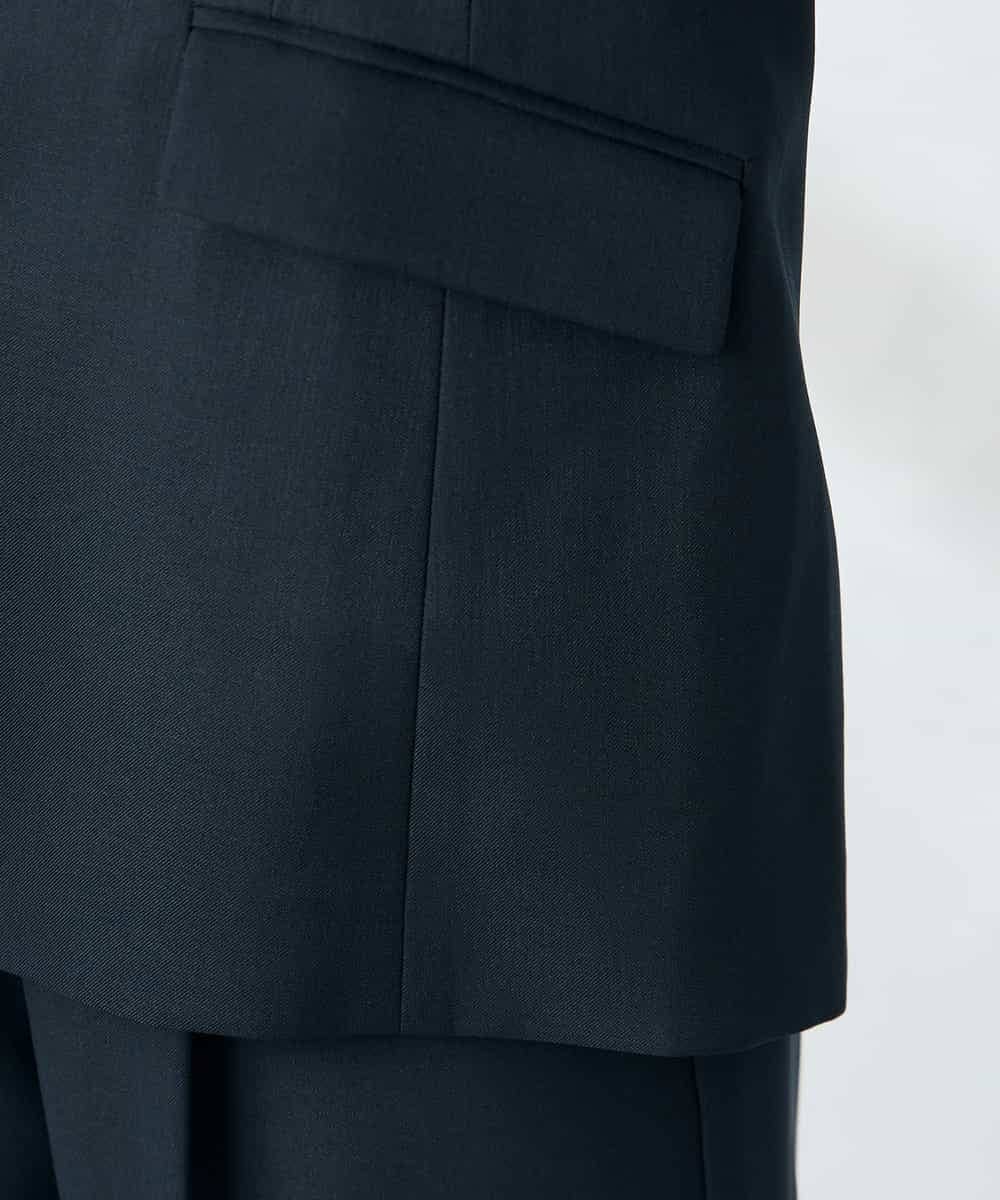 KBDLB13129 a.v.v(アー・ヴェ・ヴェ) 【洗える/イージーケア/ストレッチ】パウダーツイルテーラードジャケット ネイビー