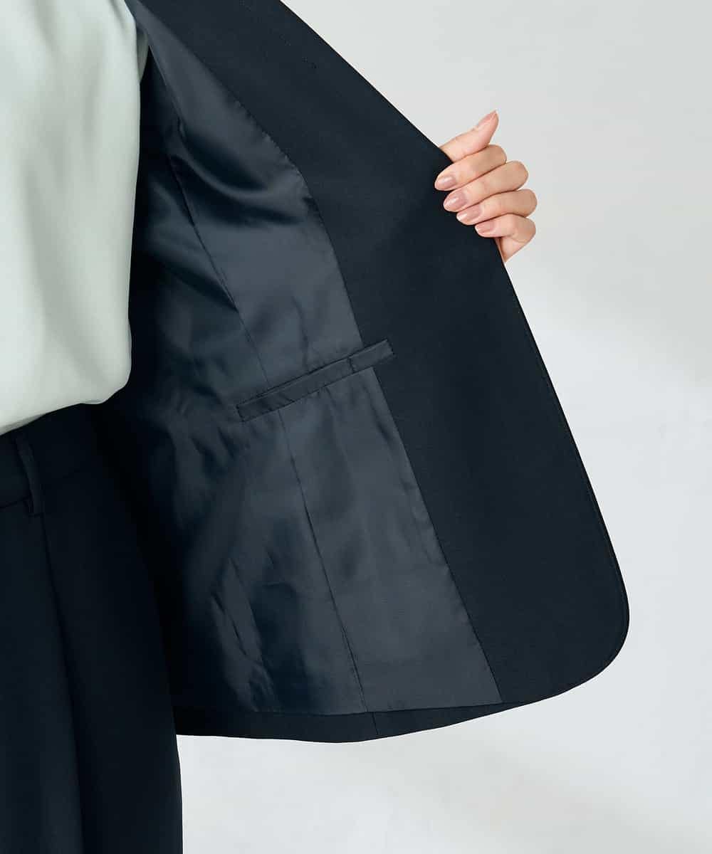 KBDLB13129 a.v.v(アー・ヴェ・ヴェ) 【洗える/イージーケア/ストレッチ】パウダーツイルテーラードジャケット ネイビー