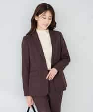 KBDLB13129 a.v.v(アー・ヴェ・ヴェ) 【洗える/イージーケア/ストレッチ】パウダーツイルテーラードジャケット ブラウン