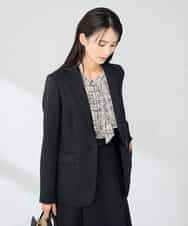 KBDLB13129 a.v.v(アー・ヴェ・ヴェ) 【洗える/イージーケア/ストレッチ】パウダーツイルテーラードジャケット ブラック