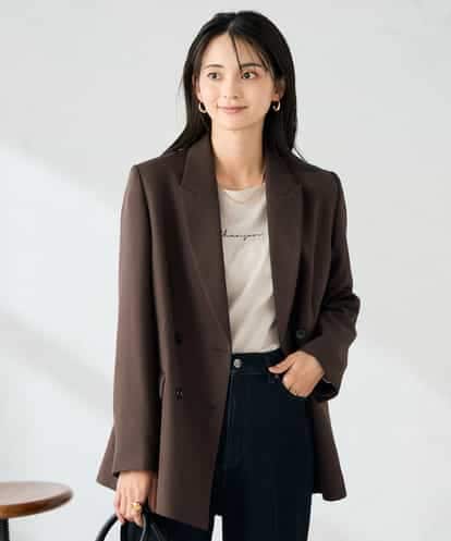 KBDLB14129 a.v.v 【洗える/イージーケア/ストレッチ】パウダーツイルダブルブレストジャケット