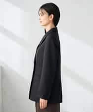 KBDLB14129 a.v.v(アー・ヴェ・ヴェ) 【洗える/イージーケア/ストレッチ】パウダーツイルダブルブレストジャケット ブラウン