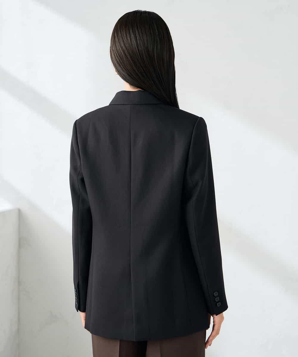 KBDLB14129 a.v.v(アー・ヴェ・ヴェ) 【洗える/イージーケア/ストレッチ】パウダーツイルダブルブレストジャケット ブラウン