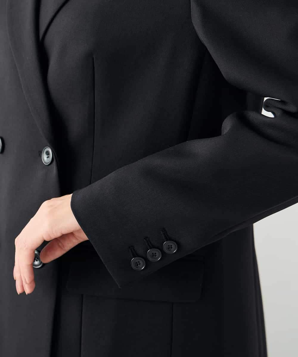 KBDLB14129 a.v.v(アー・ヴェ・ヴェ) 【洗える/イージーケア/ストレッチ】パウダーツイルダブルブレストジャケット ブラウン