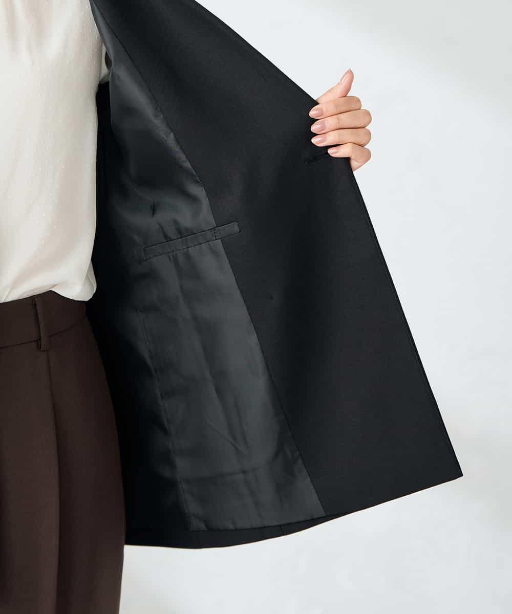 KBDLB14129 a.v.v(アー・ヴェ・ヴェ) 【洗える/イージーケア/ストレッチ】パウダーツイルダブルブレストジャケット ブラウン