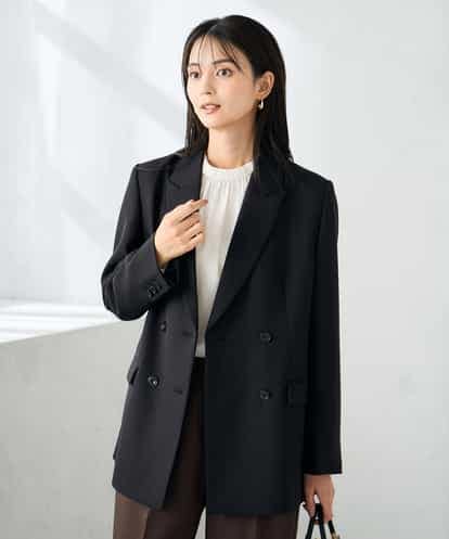 KBDLB14129 a.v.v 【洗える/イージーケア/ストレッチ】パウダーツイルダブルブレストジャケット