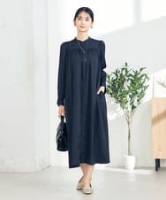 KBEBB04099 a.v.v(アー・ヴェ・ヴェ) ベルト付切り替えワンピース グレージュ