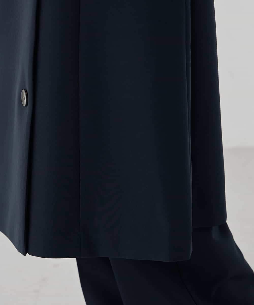 KBECD01099 a.v.v(アー・ヴェ・ヴェ) 【洗える/ストレッチ/セットアップ対応】ダブルクロスロングジレワンピース ネイビー