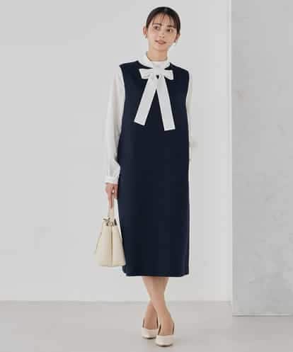 KBECD02119 a.v.v ツイードボウタイワンピース