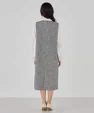 KBECD02119 a.v.v(アー・ヴェ・ヴェ) ツイードボウタイワンピース ネイビー