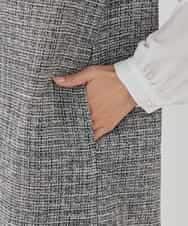 KBECD02119 a.v.v(アー・ヴェ・ヴェ) ツイードボウタイワンピース ネイビー