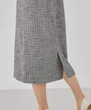 KBECD02119 a.v.v(アー・ヴェ・ヴェ) ツイードボウタイワンピース ネイビー