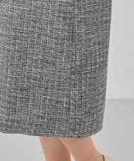 KBECD02119 a.v.v(アー・ヴェ・ヴェ) ツイードボウタイワンピース ネイビー