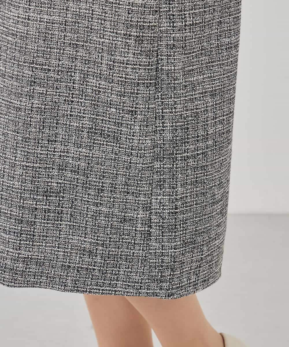 KBECD02119 a.v.v(アー・ヴェ・ヴェ) ツイードボウタイワンピース ネイビー