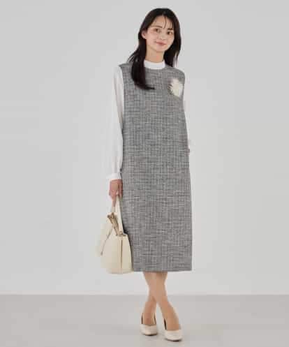 KBECD02119 a.v.v ツイードボウタイワンピース