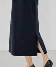 KBECD03089 a.v.v(アー・ヴェ・ヴェ) 【洗える/ストレッチ】ダブルクロスジャンパードレス ネイビー