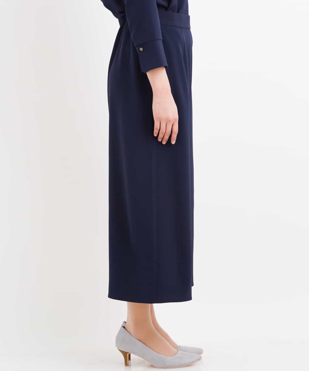 KBEEG08079 a.v.v(アー・ヴェ・ヴェ) 【2点セット】カフススリーブブラウスｘガウチョパンツ[WEB限定サイズ] ネイビー