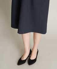 KBEFT20099 a.v.v(アー・ヴェ・ヴェ) 【UVカット/洗える】麻調ストレッチベルテッドワンピース【麻調シリーズ】 ライトグレー