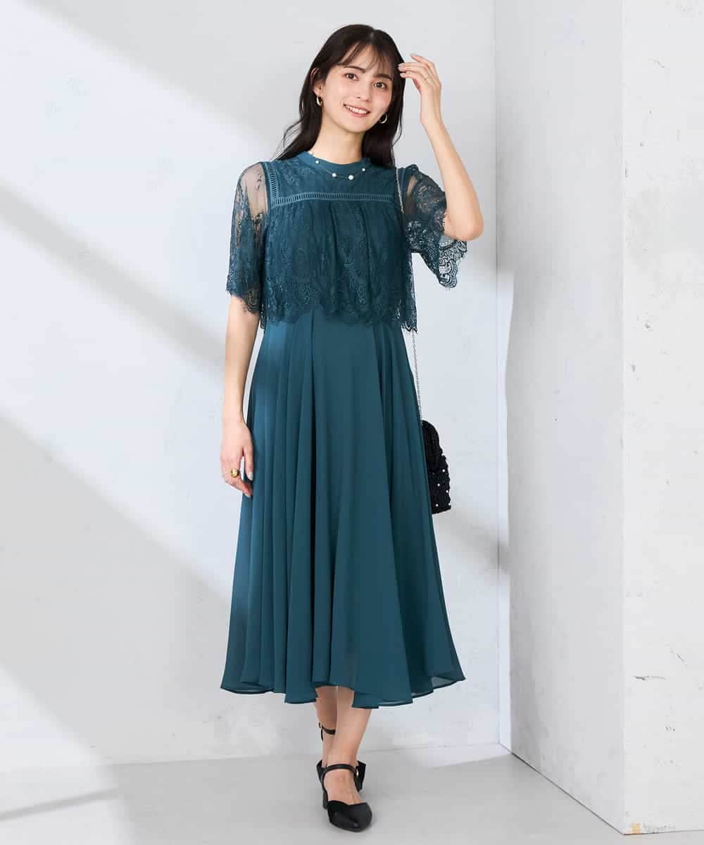 KBEGF10159 a.v.v 【結婚式/お呼ばれに】レースドッキングワンピース