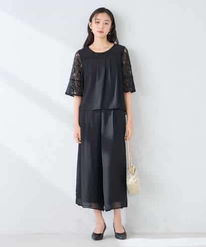 KBEGF13149 a.v.v 【結婚式/お呼ばれに】レースドッキングブラウス・パンツセットアップ