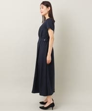 KBEHT13089 a.v.v(アー・ヴェ・ヴェ) 【洗える】ウエストマークフレアワンピース ネイビー
