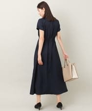 KBEHT13089 a.v.v(アー・ヴェ・ヴェ) 【洗える】ウエストマークフレアワンピース ネイビー