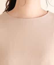 KBEKI04099 a.v.v(アー・ヴェ・ヴェ) 袖フレアサッシュサックワンピース ベージュ