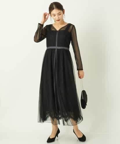 KBEKR07139 a.v.v チュールレースレイヤードドレス