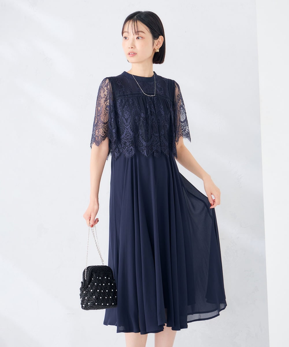 Valentino　レース　ドッキングワンピース 結婚式/お呼ばれに】レースドッキングワンピース(ワンピース) | a.v.v