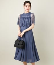 KBETX10139 a.v.v(アー・ヴェ・ヴェ) レースドッキングワンピース ブルー