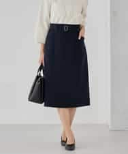 KBHCD01079 a.v.v(アー・ヴェ・ヴェ) 【洗える/ストレッチ/セットアップ対応】ダブルクロスタイトスカート ネイビー